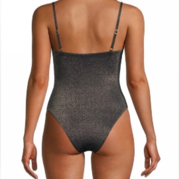 Lspace Shimmer Roxanne One-Piece Swimsuit Black Gold NWT New with Tags - Picture 3 of 11